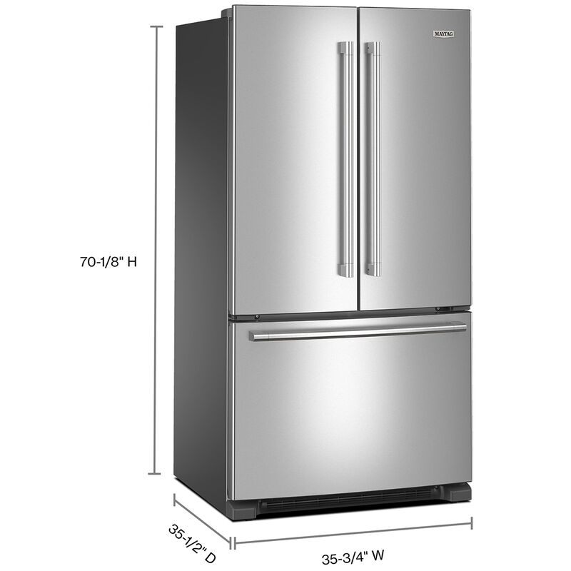 Maytag 36 in. 25.2 cu. ft. French Door Refrigerator with Internal Water Dispenser - Fingerprint Resistant Stainless Steel, , hires