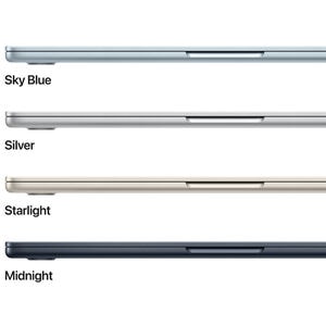 Apple MacBook Air (2025) 13.6 in. Notebook with Apple Intelligence, Apple M4 10-Core CPU, 10-Core GPU, 24 GB RAM, 512 GB SSD, up to 18 Hrs. of Battery Life & Mac OS - Midnight, , hires