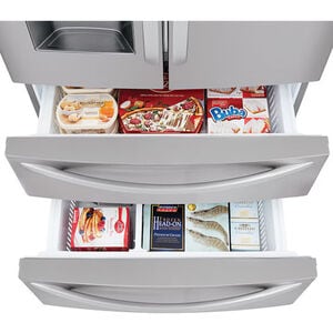 LG 36 in. 27.8 cu. ft. Smart 4-Door French Door Refrigerator with Ice & Water Dispenser - Stainless Steel, Stainless Steel, hires