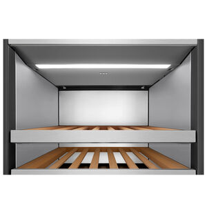 Signature Kitchen Suite Instaview 24 in. Built-in Smart Wine Cooler with Metal & Wood Racks, Multi-Temperature Zones & 113 Bottle Capacity - Custom Panel Ready, , hires