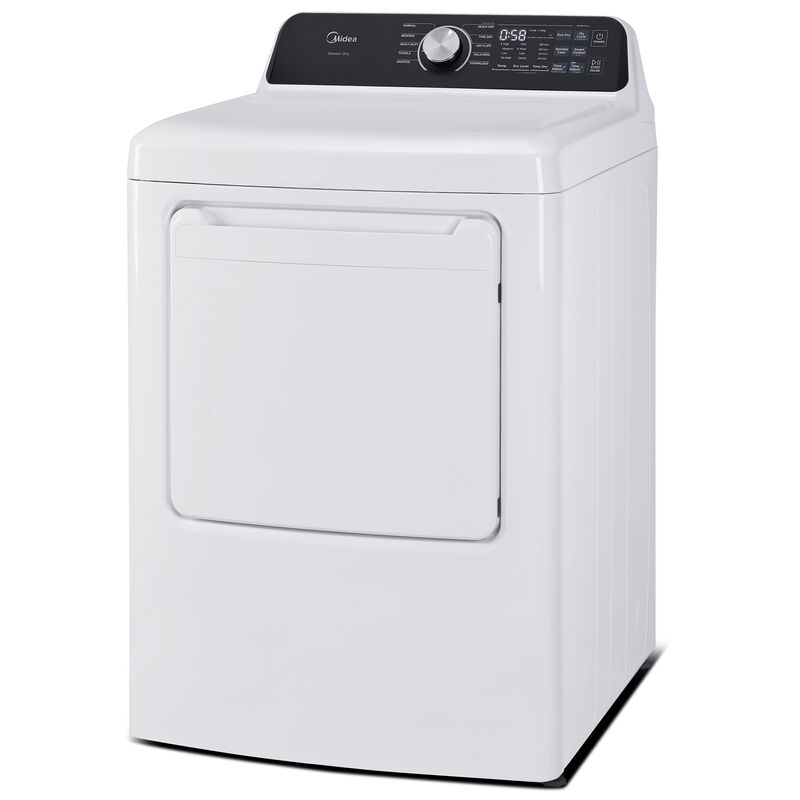 Midea 27 in. 7.0 cu. ft. Smart Electric Dryer with Sensor Dry & Sanitize Cycle - White, White, hires