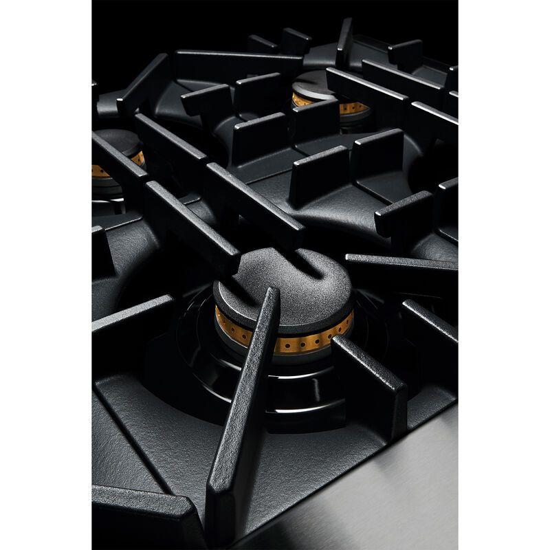 JennAir Rise Series 48 in. 6.3 cu. ft. Smart True European Convection Steam Double Oven Dual Fuel Range with 6 Sealed Burners & Griddle - Stainless Steel, , hires