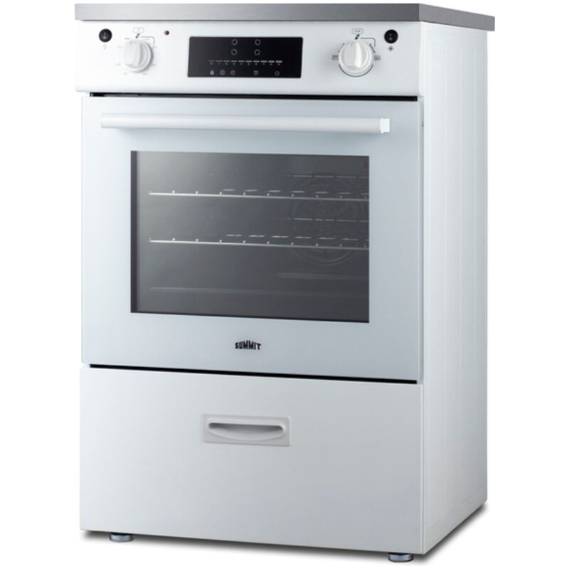 Summit 24 in. 2.6 cu. ft. Standard Convection Slide-In Electric Range with 4 Induction Burners - White, White, hires