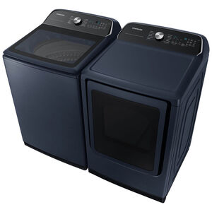 Samsung 27 in. 5.4 cu. ft. Smart Top Load Washer with Pet Care Solution & Super Speed Wash - Brushed Navy, Brushed Navy, hires