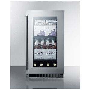 Summit Classic Collection 18 in. 2.9 cu. ft. Built-In/Freestanding Beverage Center with Adjustable Shelves & Digital Control - Stainless Steel, , hires