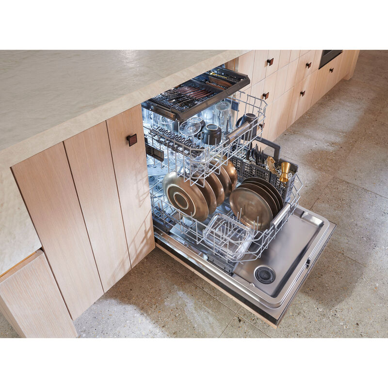 Monogram 24 in. Top Control Flush-Mount Smart Dishwasher with 42 dBa Sound Level, 3rd-Rack & Max Dry system - Custom Panel Ready, , hires