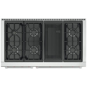 Wolf 48 in. 6.9 cu. ft. Standard Convection Double Oven Gas Range with 6 Sealed Burners & Grill - Stainless Steel, , hires