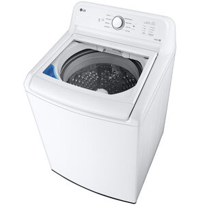 LG 27 in. 4.1 cu. ft. Top Load Washer with 4-Way Agitator, Slam Proof Glass Lid & True Balance Anti-Vibration System - White, White, hires
