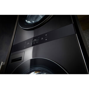 LG 27 in. 5.0 cu. ft. Smart Electric Front Load WashTower with AI Sensor Dry, TurboSteam, Allergiene Cycle, ezDispense, AI DD 2.0 Advanced Washing, Sensor Dry, Sanitize & Steam Cycle - Black Steel, , hires