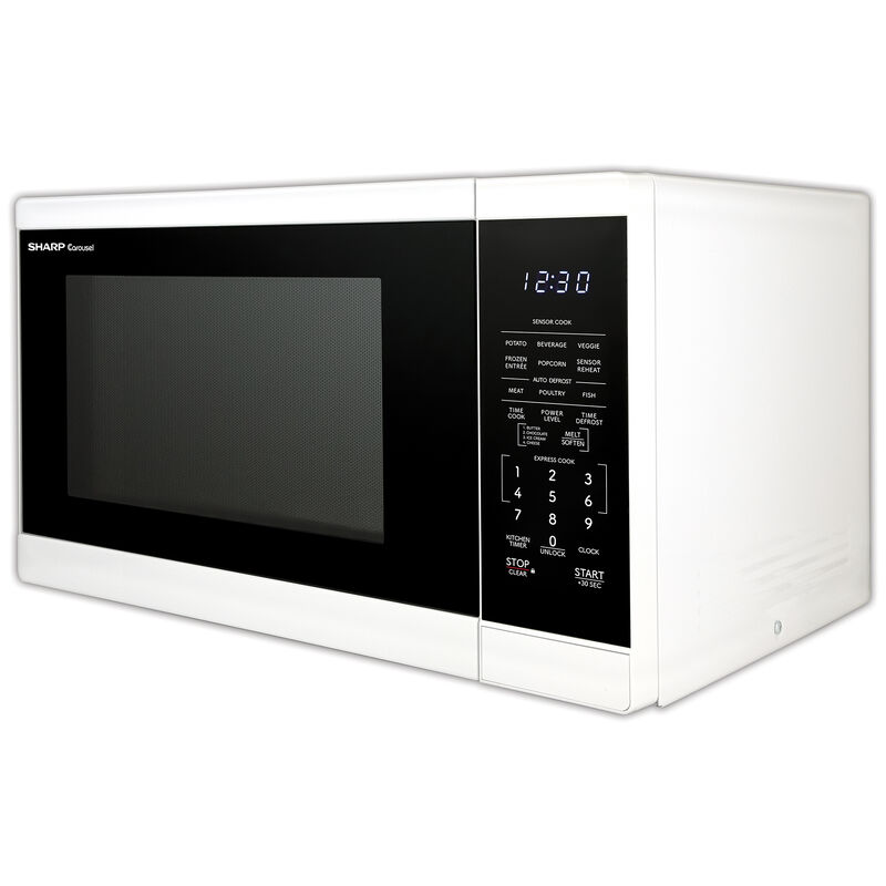 Sharp 20 in 1.4 cu. ft. Countertop Microwave with 11 Power Levels & Sensor Cooking Controls - White, White, hires