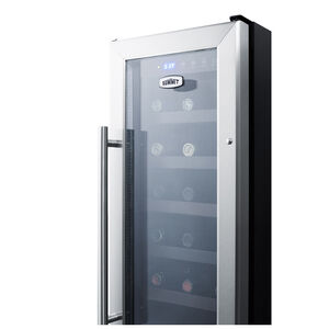 Summit 12 in. Undercounter Wine Cooler with Wood Racks, Single Temperature Zone & 21 Bottle Capacity - Stainless Steel, , hires