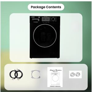 Equator Compact 24 in. 1.57 cu. ft. Stackable Front Load Washer with Pet & Sanitize Cycle - Black, , hires