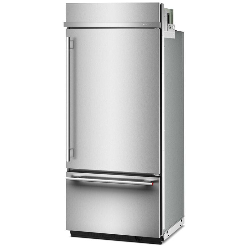 KitchenAid 36 in. 20.9 cu. ft. Built-In Counter Depth Bottom Freezer Refrigerator with Ice Maker - Stainless Steel with PrintShield Finish, , hires