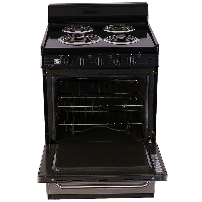 Premier 24 in. 3.0 cu. ft. Oven Freestanding Electric Range with 4 Coil Burners - Stainless Steel, , hires