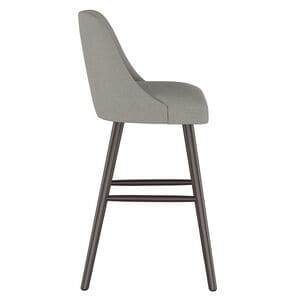 Skyline Furniture Modern Mid Century Bar Stool in Linen Fabric - Grey, Grey, hires
