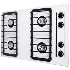 Summit 30 in. 4-Burner Natural Gas Cooktop - White, , hires