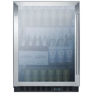 Summit 24 in. 5.0 cu. ft. Built-In/Freestanding Beverage Center with Adjustable Shelves & Digital Control - Stainless Steel, , hires