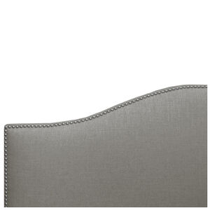 Skyline King Nail Button Bed in Linen - Grey, Grey, hires