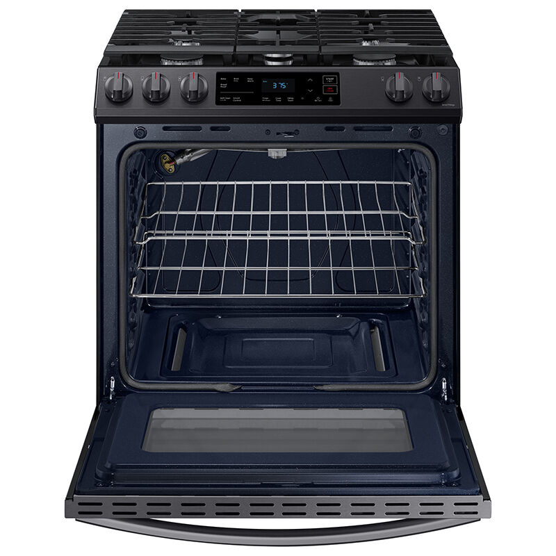 Samsung 30 in. 6.0 cu. ft. Smart Oven Slide-In Gas Range with 5 Sealed  Burners - Black with Stainless Steel