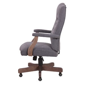 Boss Executive Chair With Driftwood Finish Frame - Grey Linen, Gray, hires