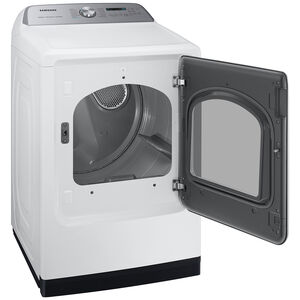 Samsung 27 in. 7.4 cu. ft. Smart Electric Dryer with Sensor Dry, Sanitize & Steam Cycle - White, White, hires