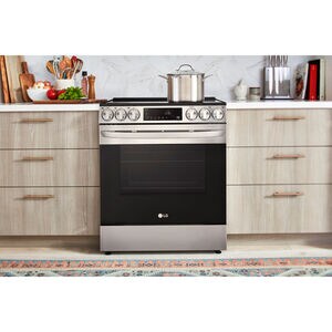 LG 30 in. 6.3 cu. ft. Smart Air Fry True European Convection Slide-In Electric Range with Radiant Burners - PrintProof Stainless Steel, , hires