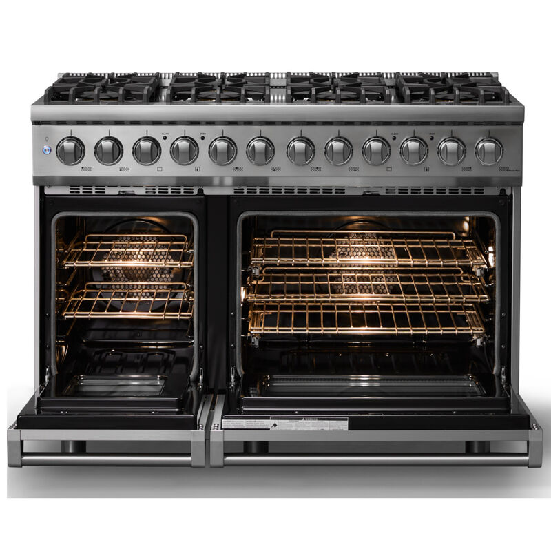 Viking 5 Series 48 in. 7.3 cu. ft. True European Convection Double Oven Dual Fuel Range with 8 Sealed Burners - Stainless Steel, , hires