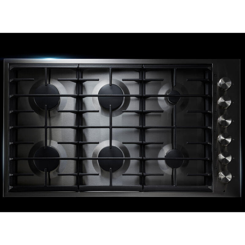JennAir Euro-Style 36 in. 6-Burner Natural Gas Cooktop with Simmer Burner & Power Burner - Stainless Steel, , hires