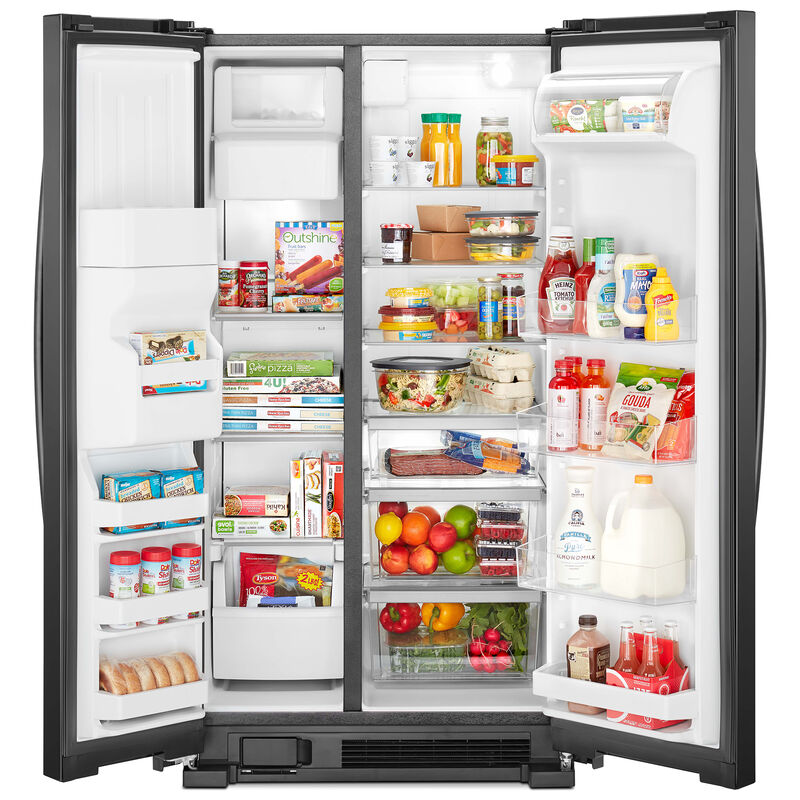 Whirlpool 36 in. 24.5 cu. ft. Side by Side Refrigerator with Ice & Water Dispenser - Black, Black, hires