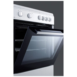 Summit Classic Collection Series 24 in. 2.4 cu. ft. Oven Freestanding Electric Range with 4 Smoothtop Burners - White, , hires