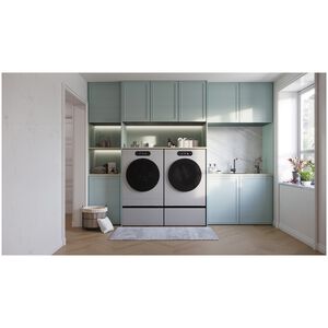 LG SIGNATURE 29 in. 9.0 cu. ft. Smart Stackable Gas Dryer with Built-In Intelligence, TurboSteam, AI Sensor Dry & Sanitize Cycle - Brushed Platinum Steel, , hires