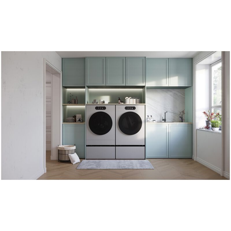 LG SIGNATURE 29 in. 9.0 cu. ft. Smart Stackable Gas Dryer with Built-In Intelligence, TurboSteam, AI Sensor Dry & Sanitize Cycle - Brushed Platinum Steel, , hires