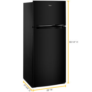 Whirlpool 28 in. 18 cu. ft. Top Freezer Refrigerator - Black, Black, hires