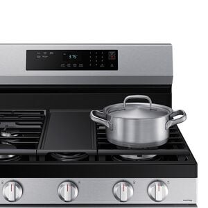 Samsung 30 in. 6 cu. ft. Smart Gas Range with 5 Sealed Burners & Griddle - Stainless Steel, , hires