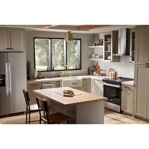 Whirlpool 30 in. Convertible Chimney Style Range Hood with 400 CFM, 3 Fan Speeds & 2 LED Lights - Stainless Steel, , hires