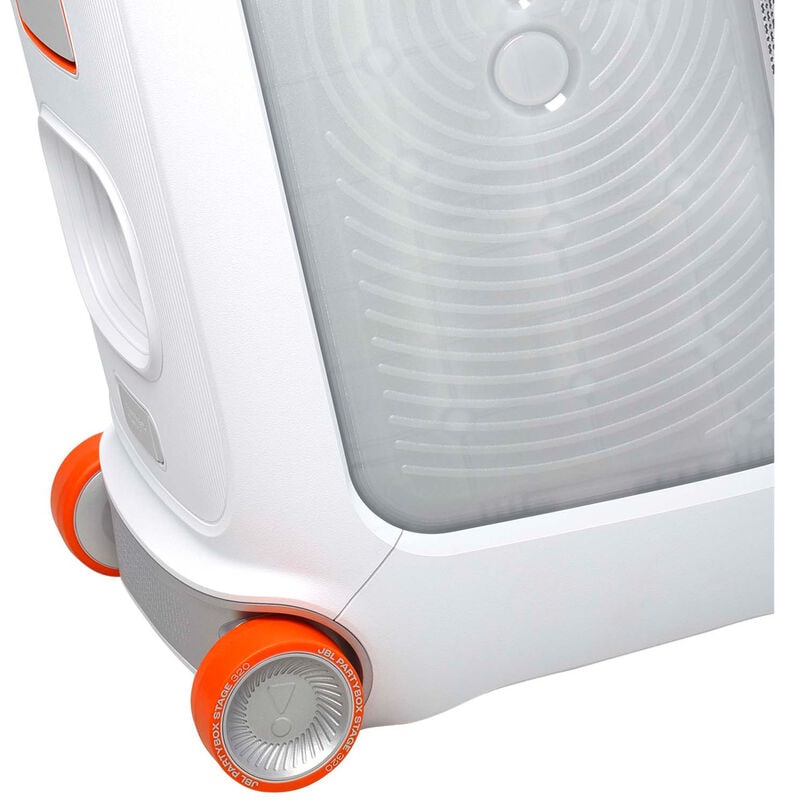 JBL PARTYBOX STAGE 320 Portable Party Speaker with Wheels - White, White, hires