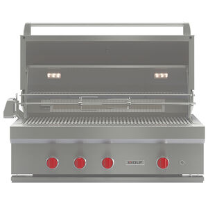 Wolf 42 in. 3-Burner Built-In Natural Gas Grill with Rotisserie, Sear Burner & Smoker Box - Stainless Steel, , hires