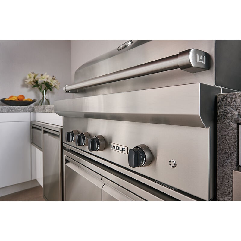 Wolf 36 in. 3-Burner Built-In Natural Gas Grill with Rotisserie, Sear Burner & Smoker Box - Stainless Steel, , hires