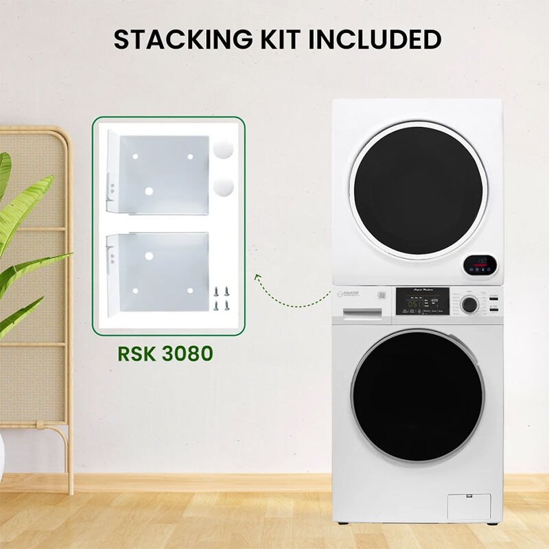 Equator 24 in. 1.6 cu. ft. Electric Front Load Laundry Center with Pet Cycle, Sanitize Cycle & Sensor Dry - White, White, hires
