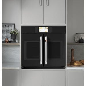 Cafe Professional Series 30 in. 5 cu. ft. Smart Electric Single Wall Oven with True European Convection - Matte Black, Matte Black, hires