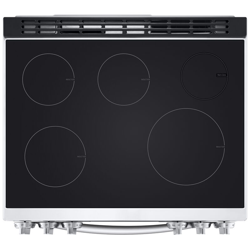 LG 30 in. 6.3 cu. ft. Smart Air fry Convection Oven Slide-In Electric Range with 4 Induction Zones & 1 Radiant Burner - PrintProof Stainless Steel, , hires