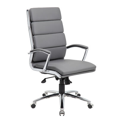 Boss Executive CaressoftPlus Chair With Metal Chrome Finish - Grey | B9471-GY