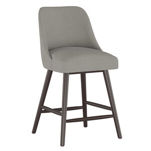 Skyline Furniture Modern Mid Century Counter Stool in Linen Fabric - Grey, , hires