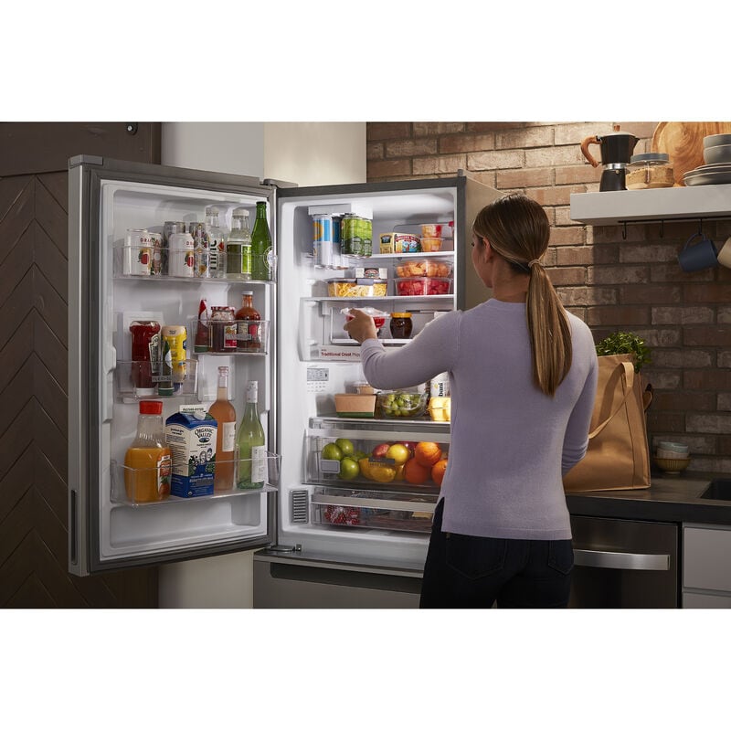 Whirlpool 24 in. 12.9 cu. ft. Counter Depth Garage Ready Bottom Freezer Refrigerator with Ice Maker - Fingerprint Resistant Stainless Steel, Fingerprint Resistant Stainless, hires
