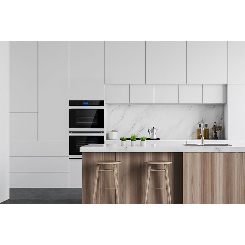 Sharp 30 in. 10 cu. ft. Top Control Electric Double Wall Oven with True European Convection - Stainless Steel, , hires