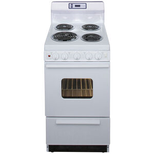 Premier 20 in. 2.4 cu. ft. Oven Freestanding Electric Range with 4 Coil Burners - White, , hires
