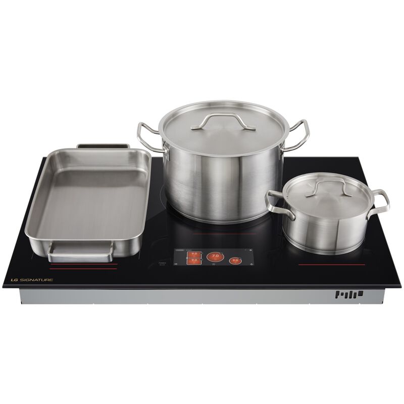 LG Signature 30 in. 4-Burner Induction Cooktop with Simmer Burner & Power Burner - Black, , hires