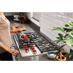 Wolf Professional Series 36 in. 5-Burner Natural Gas Cooktop with Simmer Burner & Power Burner- Stainless Steel, , hires