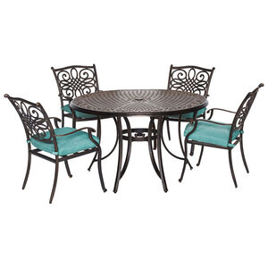 Hanover Traditions 5-Piece Dining Set-Blue, , hires