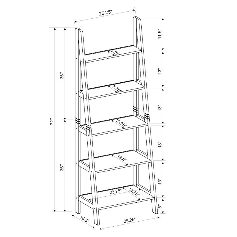 Rossland 72" Ladder Shelf - White, , hires